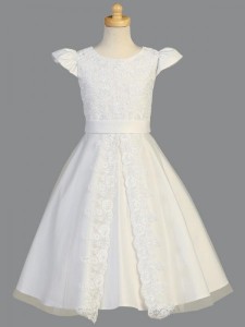 First Communion Dress with Split Lace Front [LCD975]