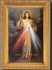 Divine Mercy Antique Gold Framed Print