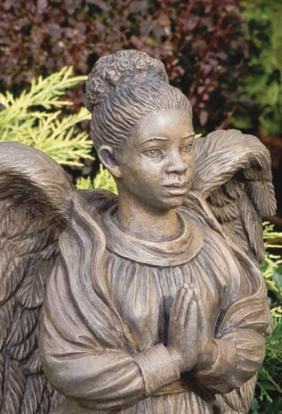 African American Garden Angel Female Statue 24.75 Inches