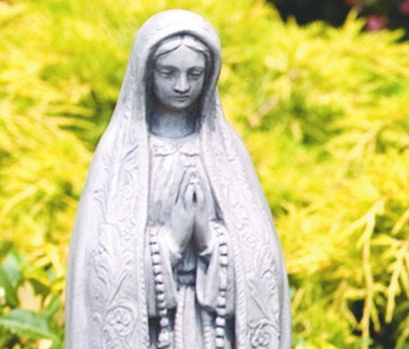 Old Stone Finish Our Lady of Fatima Statue 18.25 Inches