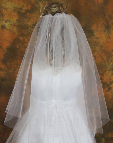 First Communion Veil with Pearl and Rhinestone Floral Headpiece