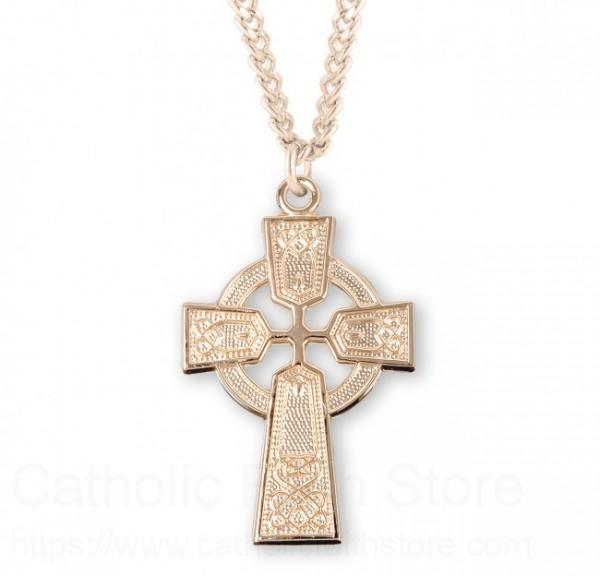 Women's Celtic Cross 14kt Gold Plated, two sizes