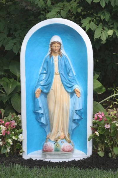 Detailed Color Finish Our Lady of Grace Garden Statue, Built in Grotto 30  Inches