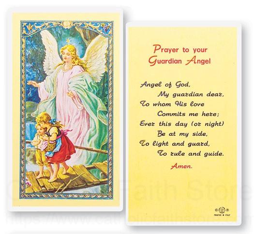 Guardian Angel Angel Of God Laminated Prayer Cards 25 Pack