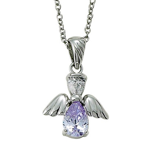 Alexandrite Angel Wing Birthstone Necklace