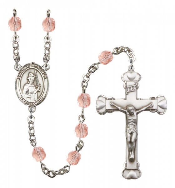Women's St. Wenceslaus Birthstone Rosary - Pink