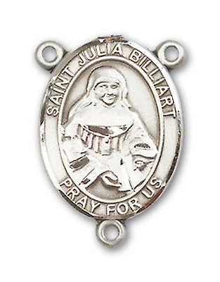 St. Julia Billiart Rosary Centerpiece Sterling Silver or Pewter - Sterling Silver