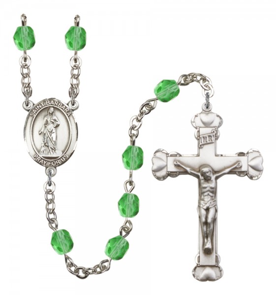 Women's St. Barbara Birthstone Rosary - Peridot