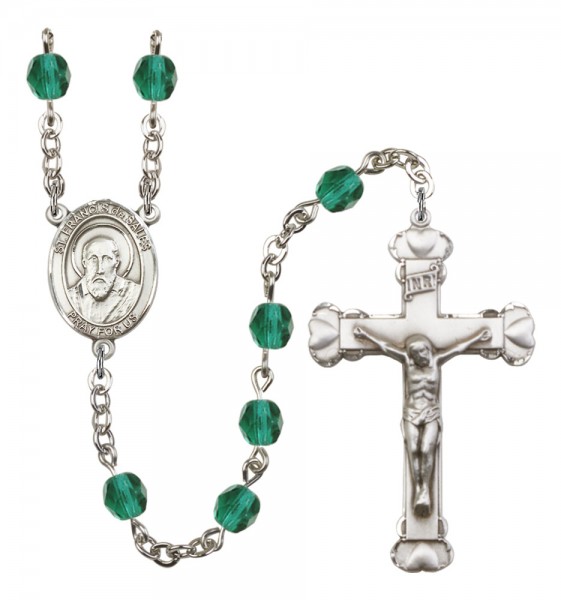 Women's St. Francis de Sales Birthstone Rosary - Zircon