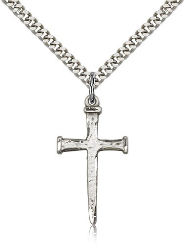 Sterling Silver Nail Cross Pendant