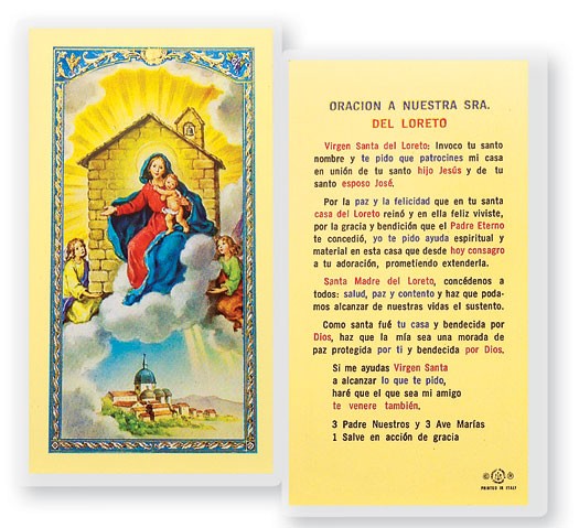 Oracion A Nuestra Senora Loreto Laminated Spanish Prayer Cards 25 Pack
