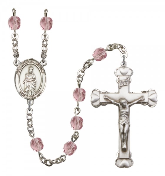 Women's Our Lady of Victory Birthstone Rosary - Light Amethyst