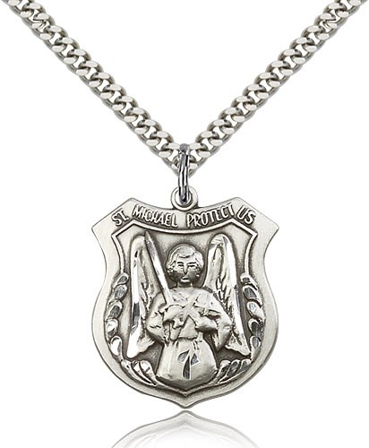 Sterling Silver St. Michael the Archangel Necklace