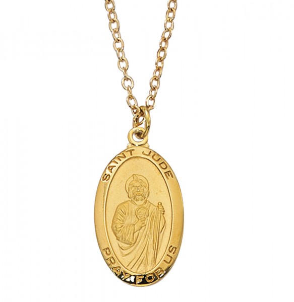 Women's Saint Jude Oval Goldtone Necklace