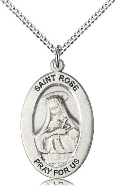 Sterling Silver Women's St. Rose of Lima South America Necklace
