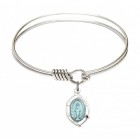 Smooth Bangle Bracelet with a Miraculous Leaf Charm
