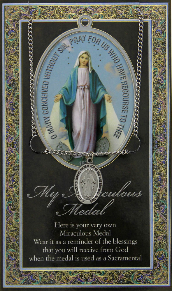 Miraculous Medal in Pewter with Bi-Fold Prayer Card from Catholic Faith ...