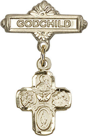 4-Way Charm and Godchild Badge Pin