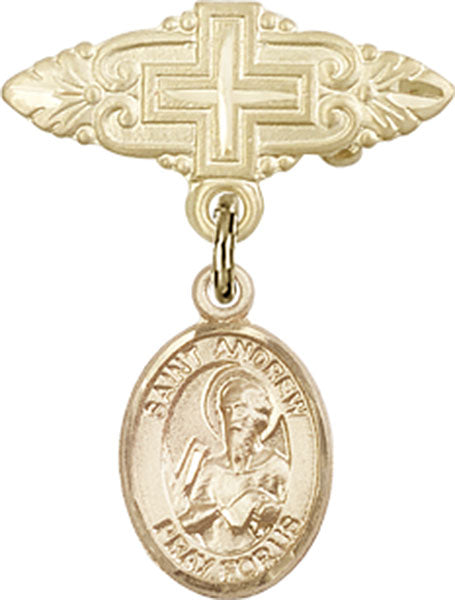 St. Andrew the Apostle Charm and Badge Pin with Cross