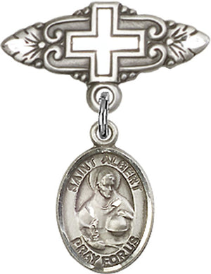 St. Albert the Great Charm and Badge Pin with Cross