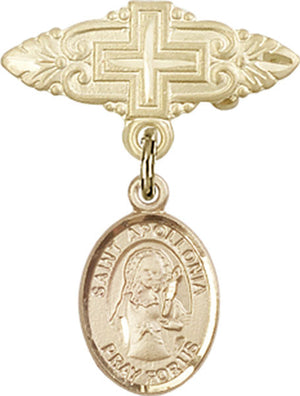 St. Apollonia Charm and Badge Pin with Cross