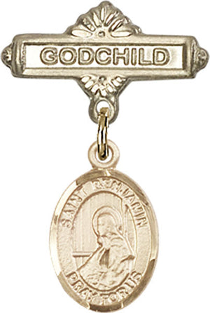 St. Benjamin Charm and Godchild Badge Pin