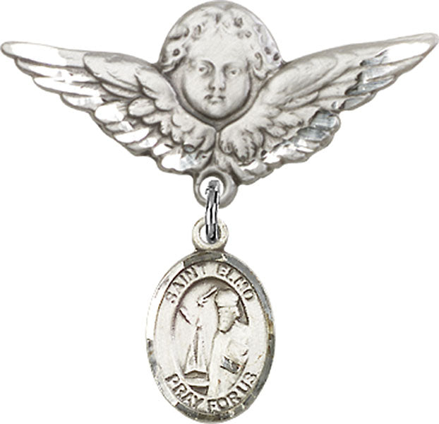 St. Elmo Charm and Angel with Larger Wings Badge Pin