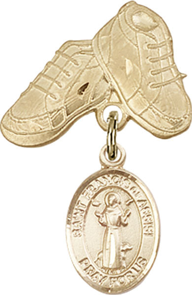 St. Francis of Assisi Charm and Baby Boots Pin