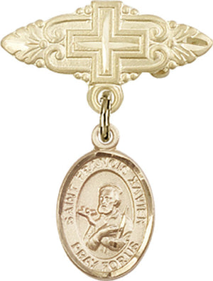 St. Francis Xavier Charm and Badge Pin with Cross