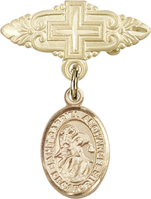 St. Gabriel the Archangel Charm and Badge Pin with Cross