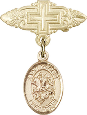 St. George Charm and Badge Pin with Cross