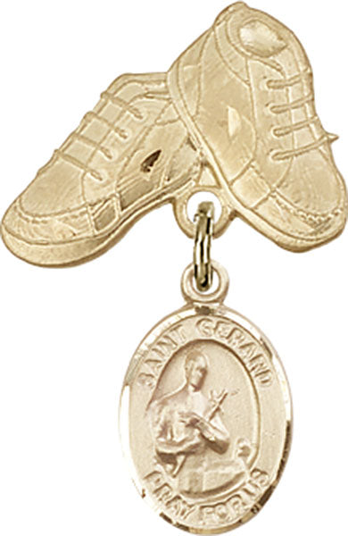 St. Gerard Charm and Baby Boots Pin