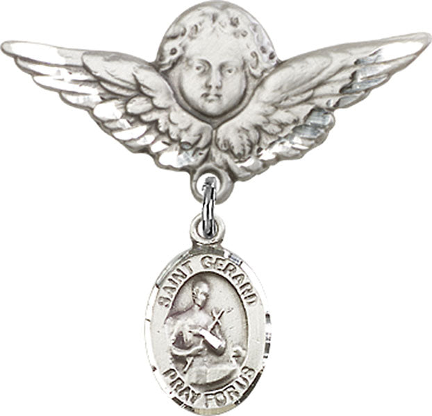 St. Gerard Charm and Angel with Larger Wings Badge Pin