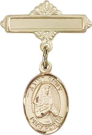 St. Emily de Vialar Charm and Polished Engravable Badge Pin