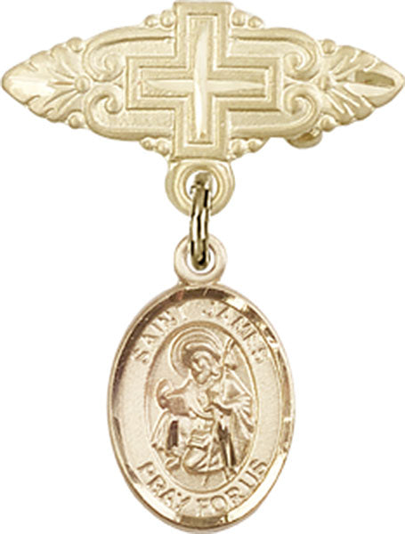 St. James the Greater Charm and Badge Pin with Cross