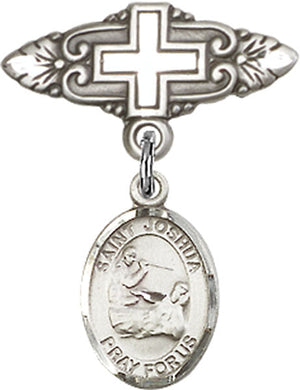 St. Joshua Charm and Badge Pin with Cross