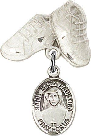 St. Maria Faustina Charm and Baby Boots Pin