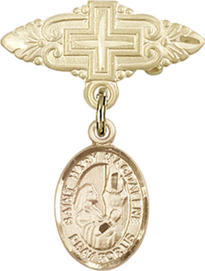 St. Mary Magdalene Charm and Badge Pin with Cross