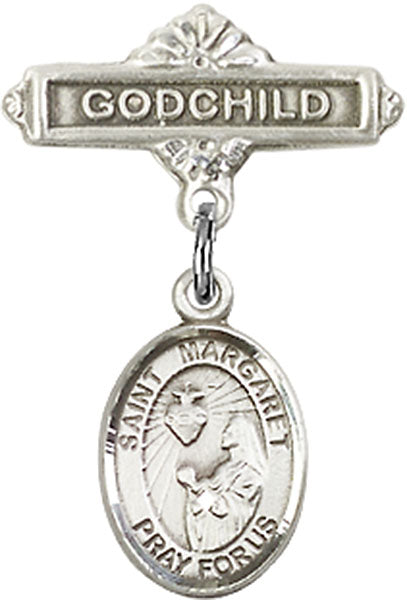 St. Margaret Mary Alacoque Charm and Godchild Badge Pin