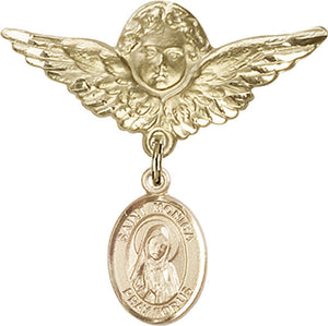 St. Monica Charm and Angel with Larger Wings Badge Pin