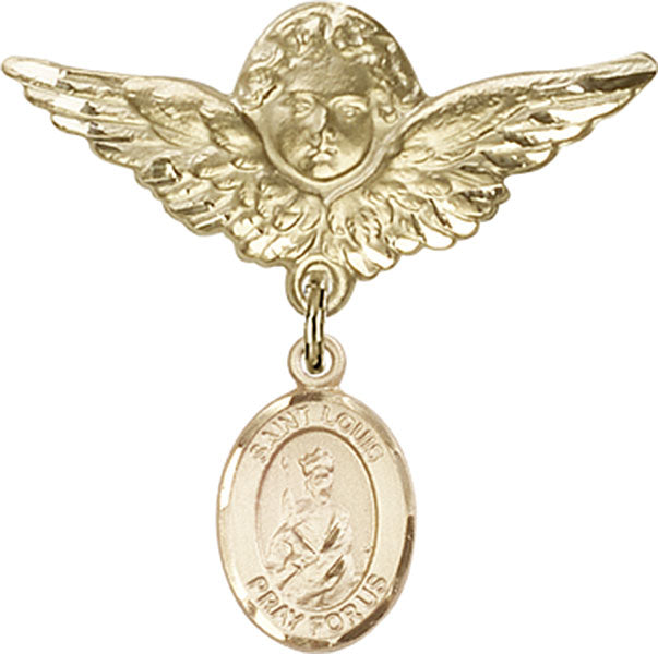 St. Louis Charm and Angel with Larger Wings Badge Pin