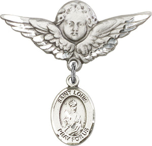 St. Louis Charm and Angel with Larger Wings Badge Pin