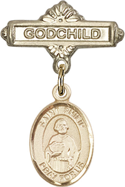 St. Philip the Apostle Charm and Godchild Badge Pin