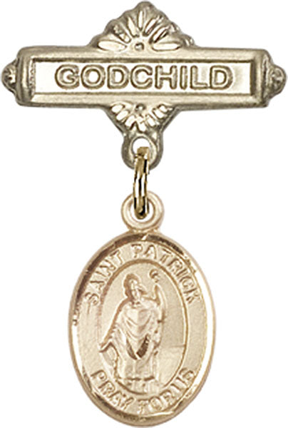 St. Patrick Charm and Godchild Badge Pin