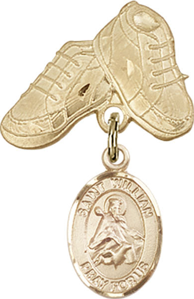 St. William of Rochester Charm and Baby Boots Pin