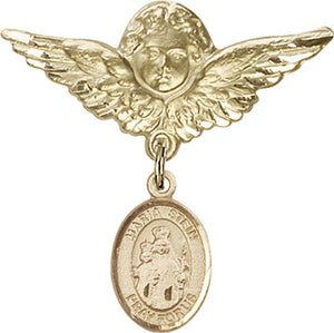 Maria Stein Charm and Angel with Larger Wings Badge Pin