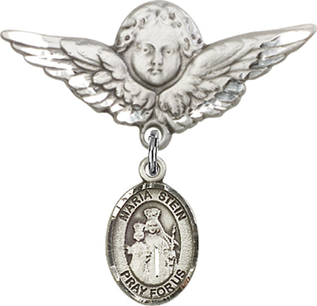 Maria Stein Charm and Angel with Larger Wings Badge Pin