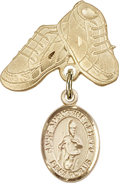 St. Augustine of Hippo Charm and Baby Boots Pin