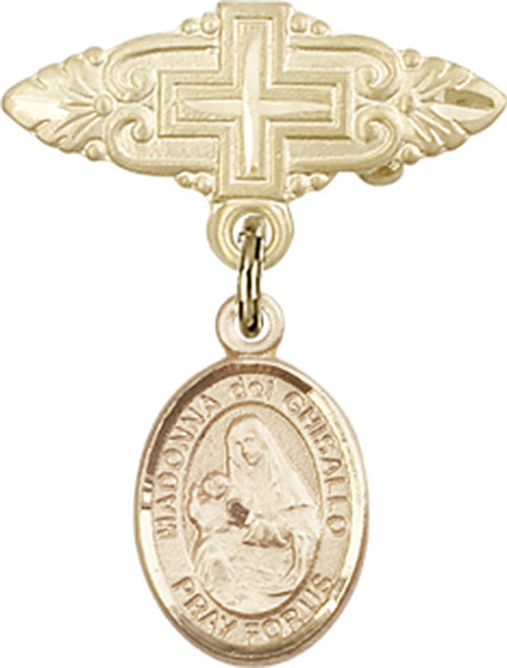 St. Madonna Del Ghisallo Charm and Badge Pin with Cross