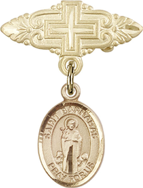 St. Barnabas Charm and Badge Pin with Cross